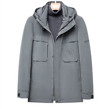 连帽羽绒服男2023冬季保暖休闲外套中年爸爸男羽绒服HPN2156-P320图片