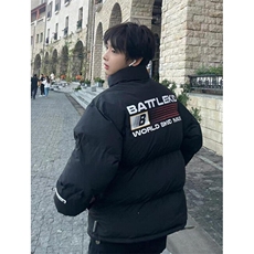 潮牌美式复古字母面包棉服男冬季情侣高街棉衣外套MC07，男装棉衣，星座1116A（原606A-3）