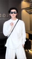 抖音简约立领中性宽松长袖衬衫L02/P65，男装衬衫，电商A243
