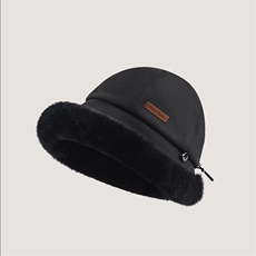 2025年秋季时尚百搭通勤简约休闲加绒渔夫帽，帽子，湘姗