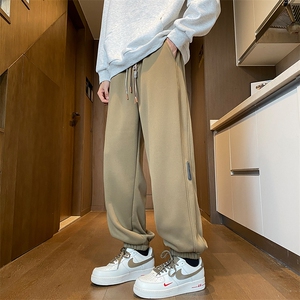 加绒加厚休闲运动卫裤男美式针织束脚裤子715-6-BX03P55（控78）图片