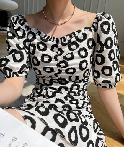 夏季新款印花褶皱两件套，女装，LION&CAT(2F)