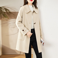双面羊毛大衣女2022年秋装短款高端奢华大气风衣式小个子毛呢外套，女装毛呢外套，贵人树