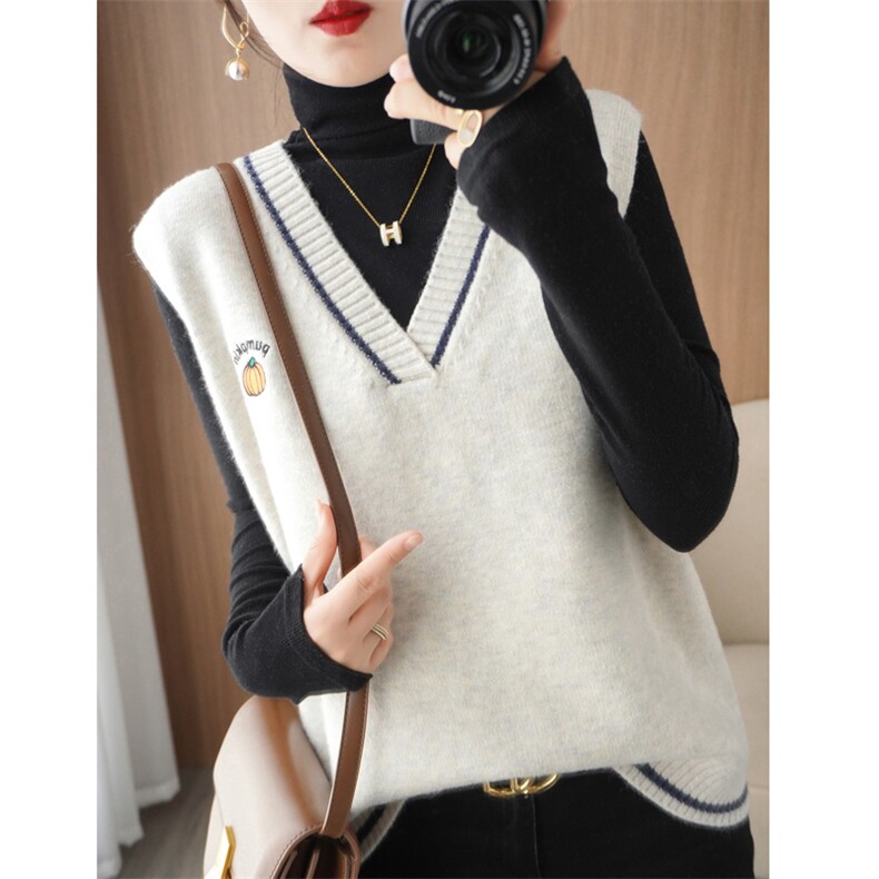2025年秋季马甲时尚百搭通勤简约休闲V领马甲，女装马甲，大美人包芯纱店