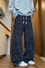 M-8X扎染脏脏裤灯芯绒裤子大码重磅美式复古直筒休闲裤KZ1976/P55，男装休闲裤，电商B238