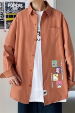 春季长袖衬衫男宽松港风衬衣男外套男CSCS268-P35，男装衬衫，电商B371