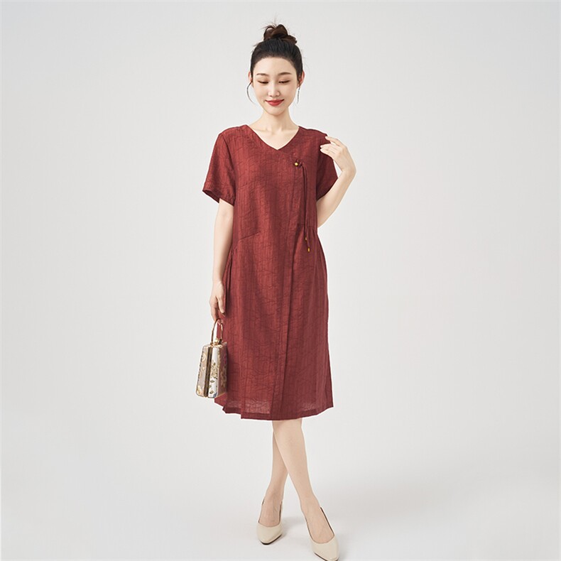 #高质莱赛尔#小个子气质中年妈妈夏装洋气遮肚子大码宽松裙子，女装连衣裙，鑫鑫格