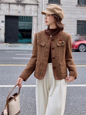 9095时尚气质小香风羊毛外套，女装短外套，依路服饰