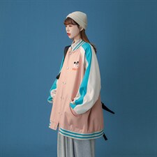 ！秋装新品港风蜡笔小新印花情侣宽松棒球夹克G453P65控88--，男装夹克，A247A