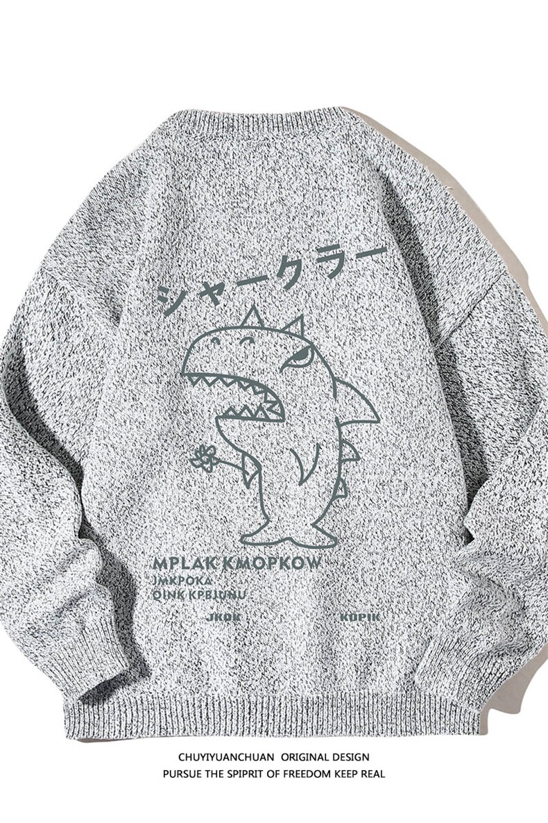 加厚加绒毛衣男大码毛线衣男针织衫M19092-P45加绒款-P65白底,男装针织衫/毛衣,电商A040A