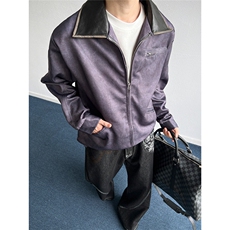 自家图~现货老钱风大理石纹复古哈灵顿夹克外套W1358/P80，男装夹克，电商B350