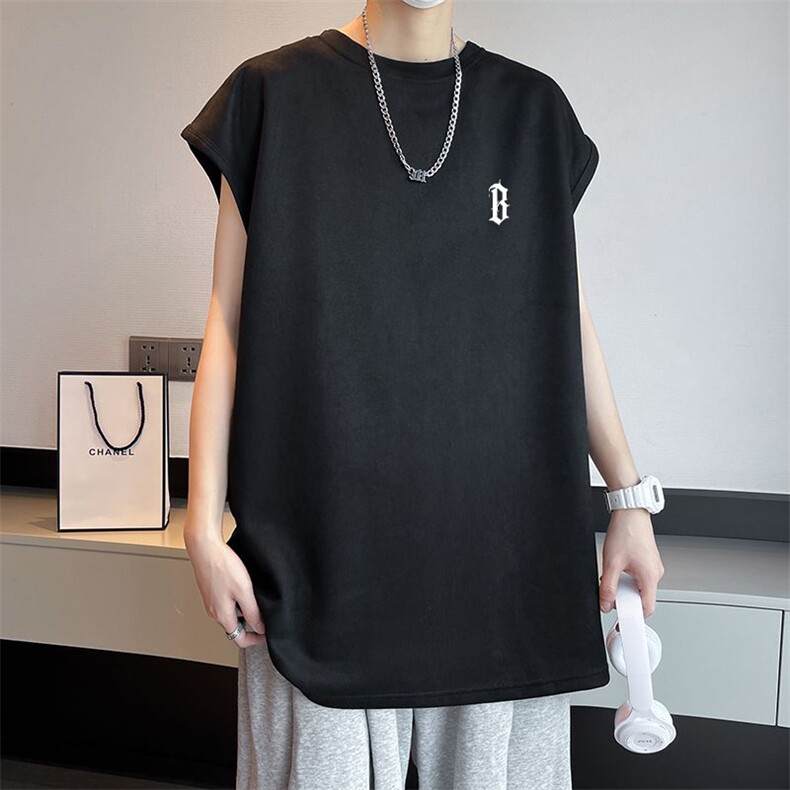 可设48小时发货支持抖音得物来样二开240克重磅美式麂皮绒背心t恤，男装T恤，电商A486