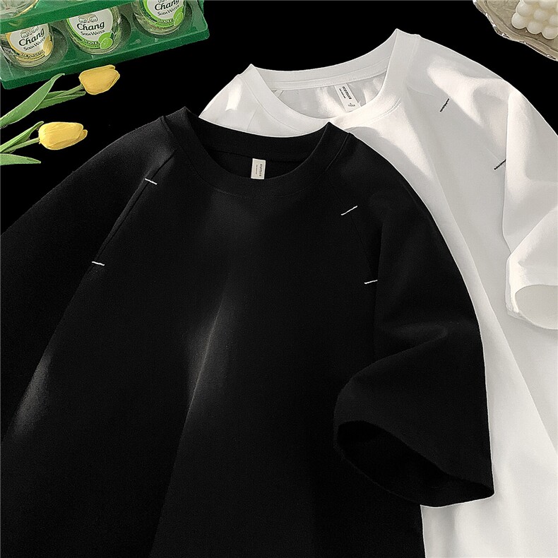 透气速干简约美式撞色简约拼接设计短袖X416B-1-DT3038-特P28限48，男装T恤，星座416B-1