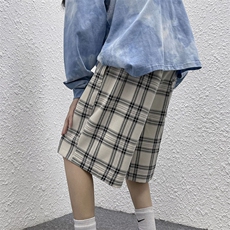 夏季格子沙滩裤子男宽松冰丝短裤五分裤个性中裤A017P35，男装牛仔裤，电商A351