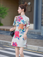正品女装官方夏2025夏季新款女设计感小众新中式国风盘扣上衣，女装套装/套裙，芷墨服饰