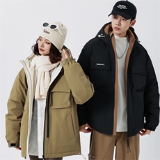 特大码冬潮流胖子连帽保暖加肥加大工装90羽绒服A436-2361-P235，男装羽绒服，电商A436