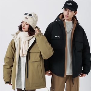 特大码冬潮流胖子连帽保暖加肥加大工装90羽绒服 A436-2361-P235图片