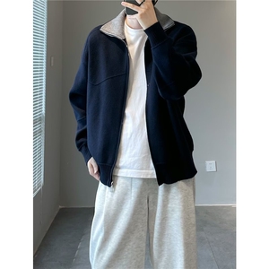 1506-1/JH511/P65撞色翻领工装教练夹克日系复古高级感图片