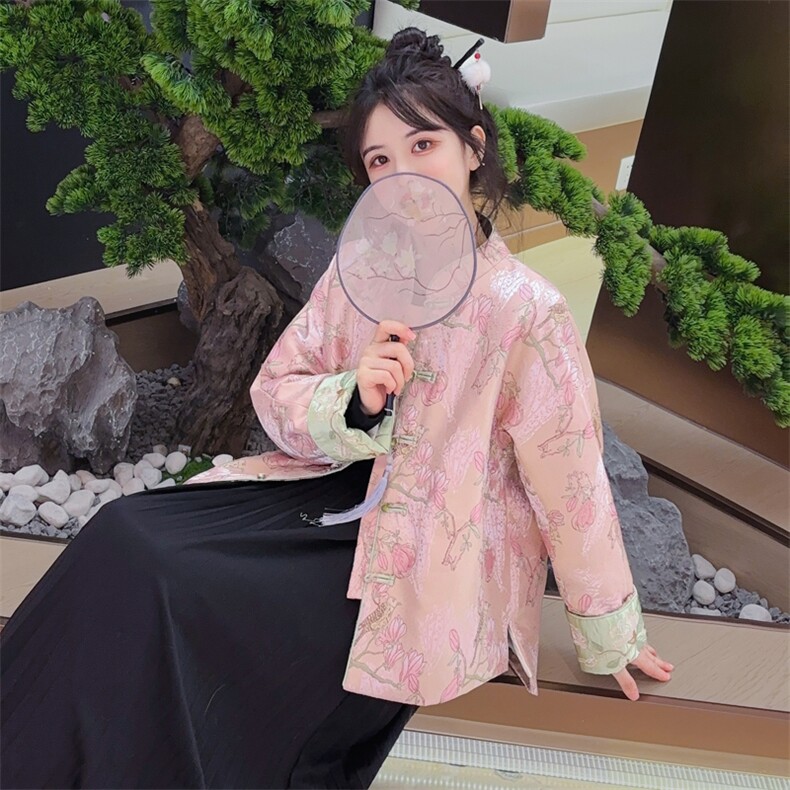 现货！2607A款新中式提花刺绣短款轻薄羽绒服女,女装羽绒服,衣秀之家