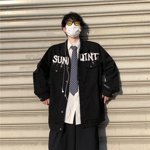 牛仔外套男春秋季宽松工装夹克美式潮牌高街休闲上衣服W4990-P61图片