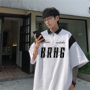 品质纯棉夏季美式复古POLO衫男潮流宽松短袖GP2236-P45控68抖音78图片