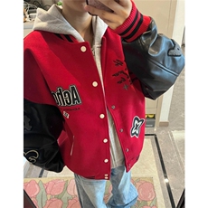 痞帅加厚夹克棒球服男女秋冬季撞色刺绣休闲情侣外套JA507，男装夹克，星座1116A（原606A-3）