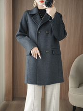 2025年秋季新款百搭女士大衣，女装双面呢大衣，乾庄羊绒