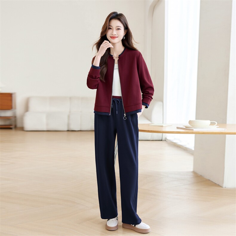 长期有货休闲时尚套装女2026春秋新款中年妈妈装宽松运动两件套，女装套装/套裙，璐依舞