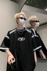 男装丝光棉喷漆短袖T恤2025夏印花五分袖体恤XZ514-2-2024108-P63，男装T恤，星座514-2(原B239)