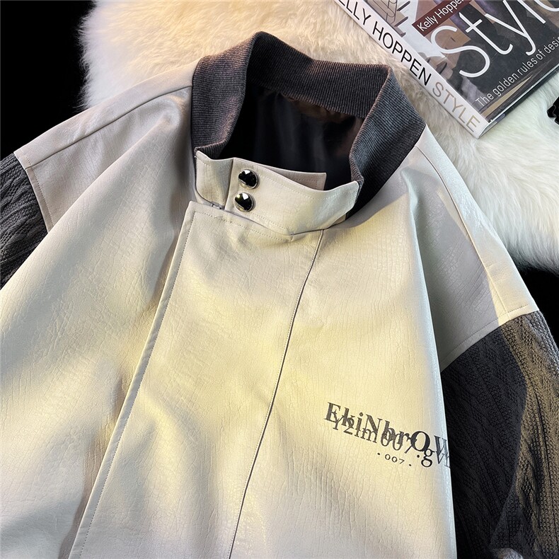 平铺肩膀民族风大码M-5XL夹克男情侣皮衣男女外套JK8756P110控149，男装民族服装，星座227-7