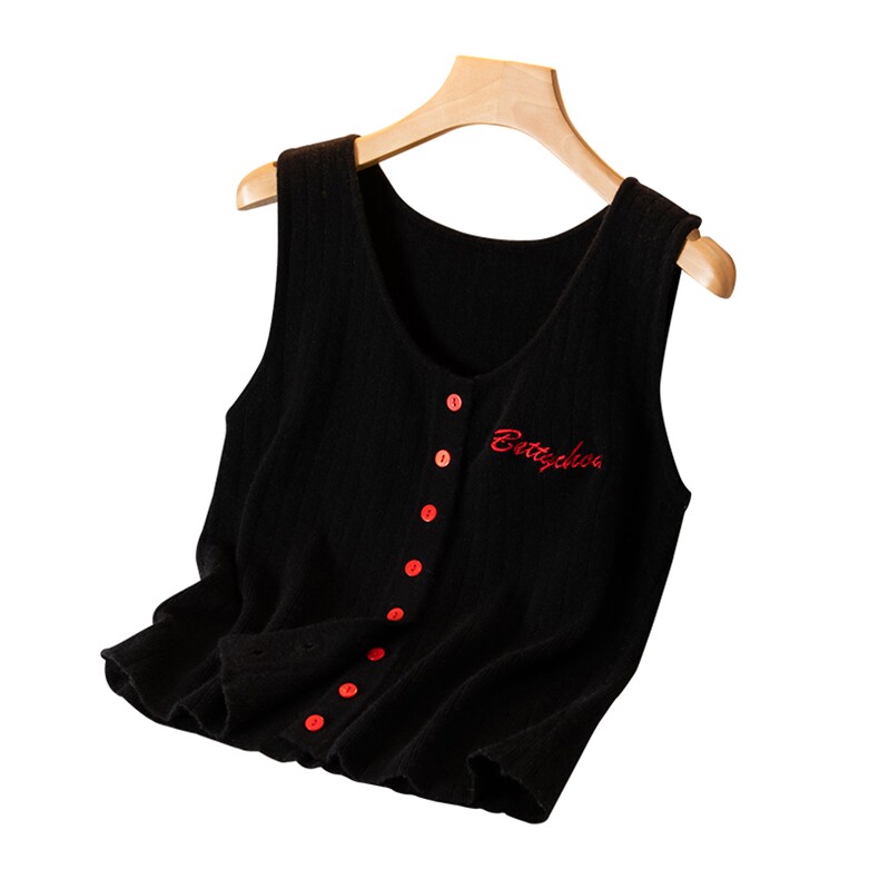 高端亲肤圆领羊绒马甲女2024新款吊带背心开衫提花百搭针织衫毛衣，女装背心吊带，盛世绒华