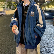 冬装加绒加厚绒里棉衣毛巾绣羊羔绒连帽外套男女919-P110控价158，男装棉衣，电商A441-1