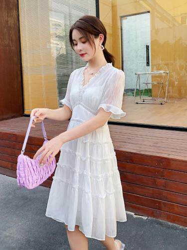 《现货》夏季新款重工订珠韩版连衣裙，女装连衣裙，宫廷韵色