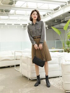 现货，衬衣+半裙,女装半身裙,研尚