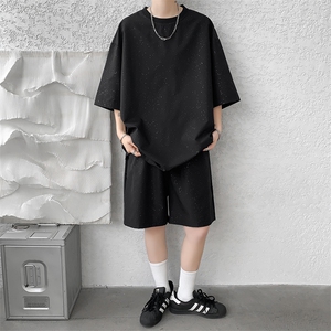 8XL-M 特大码休闲运动套装男士夏季短袖短裤衣服一套男装TZ103P32图片