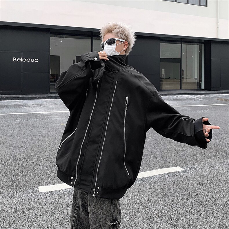 痞帅外套男ins高街潮牌港风原宿风韩版潮流宽松夹克JK08725-P70,男装夹克,星座308B-1