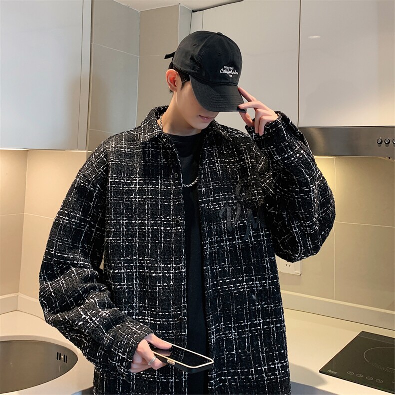 港风小香风衬衫男大码M-5XL中性情侣潮衬衫男CCS8019P45加绒P55,男装衬衫,星座227-7