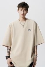 8XL-M高品质纯棉花卉刺绣短袖T恤男女款美式宽松凉感防晒TDX335，男装T恤，电商D206-1