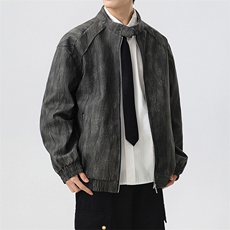 立领皮衣男飞行员皮夹克机车风大码外套JK2122-P80大码元，男装夹克，星座210-1