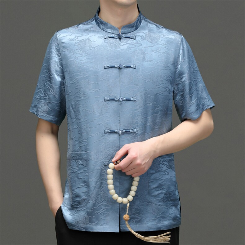 唐装2023年夏季新款男式风男高端复古唐装两件套装，男装民族服装，电商B360