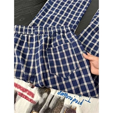 美式格子休闲裤男女慵懒风直筒宽松阔腿拖地裤遛弯裤WLK10444-P38，男装休闲裤，星座1008