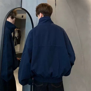 重磅古着短款夹克外套男小铁牌装饰痞帅高级感美式工装上衣潮图片