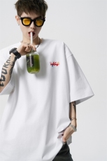 8XL-M高品质纯棉花卉刺绣短袖T恤男女款美式宽松凉感防晒TDX335，男装T恤，电商D206-1