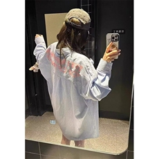 条纹防晒衬衫男女夏季设计感宽松慵懒长袖上衣衬衣外套CT112，男装防晒衣，星座1116A（原606A-3）