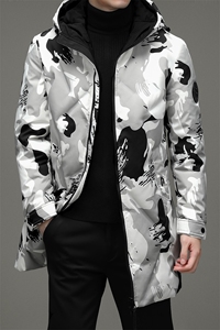 男中年羽绒服白鹅绒休闲商务保暖厚中长款外套爸爸装ZK9924-P360图片