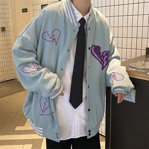春秋刺绣棒球服男ins潮牌宽松港风外套J225P65图片