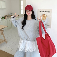 新款现货主推裤子花边屁帘拼接时尚卫衣套装2506-P160-K238，女装套装/套裙，2C129