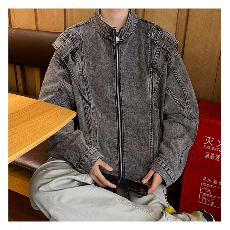 2026新款复古牛仔夹克简约设计感外套学生休闲百搭上衣2226A/P80,男装夹克,星座506