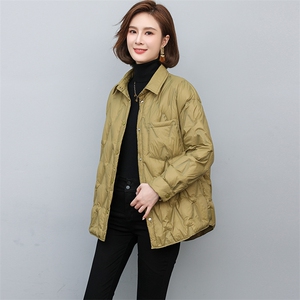 冬季短款羽绒服女2022新款衬衫款轻薄羽绒外套图片