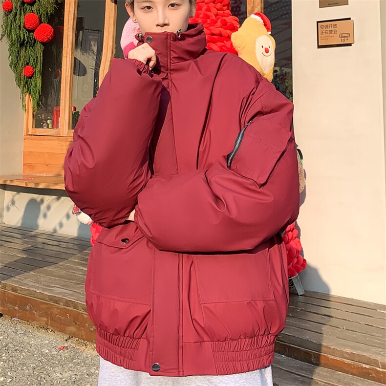 pu皮棉衣男冬季新款加厚棉服宽松面包服棉袄M7166P125控168,男装棉衣,电商A157